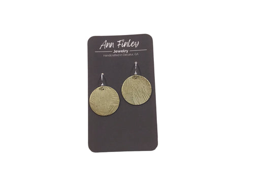 Domed Golden Color Disc Earrings