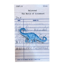 Vintage Library Checkout Card Magnet - Dinosaur