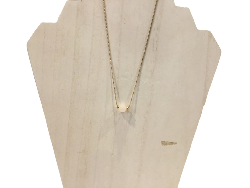 Brass and Rose Quartz Mini Gemstone Pendant