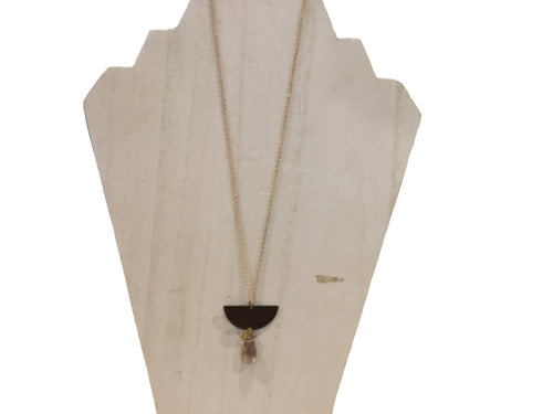 Ametrine, Citrine, Amethyst, and Brass Maxi Gemstone Pendant