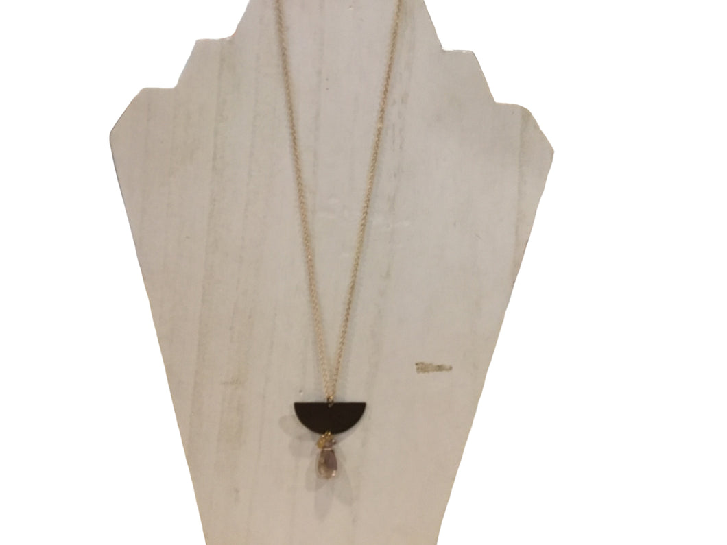 Ametrine, Citrine, Amethyst, and Brass Maxi Gemstone Pendant