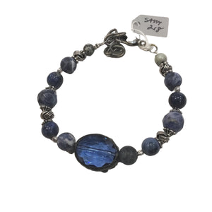 Crystal and Lapis Beads Bracelet