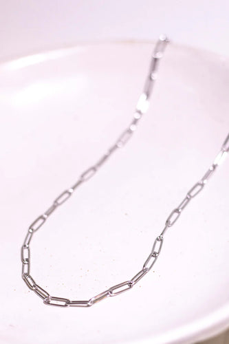 Silver Paperclip Necklace 16