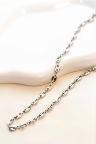 Silver Bottlecap Chain Necklace 18
