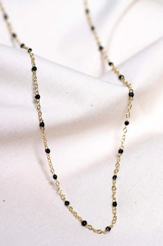 Black Enamel Necklace - 16