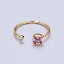 Double Mini CZ Open Adjustable Ring