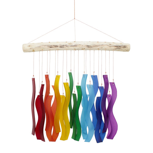 Rainbow Wave Tumbled Glass Wind Chime