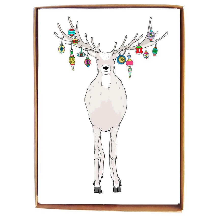 Reindeer with Ornaments- Box of 8