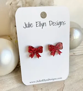 Sparkle Bow Stud Earrings