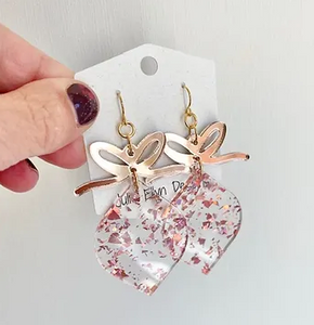 Rose Gold Bow Ornament Earrings