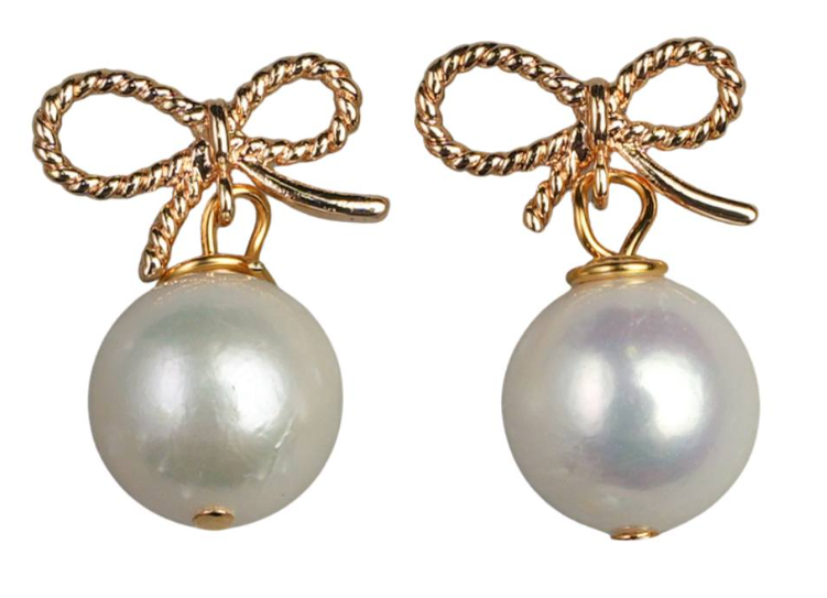 Bow and Pearl Earrings