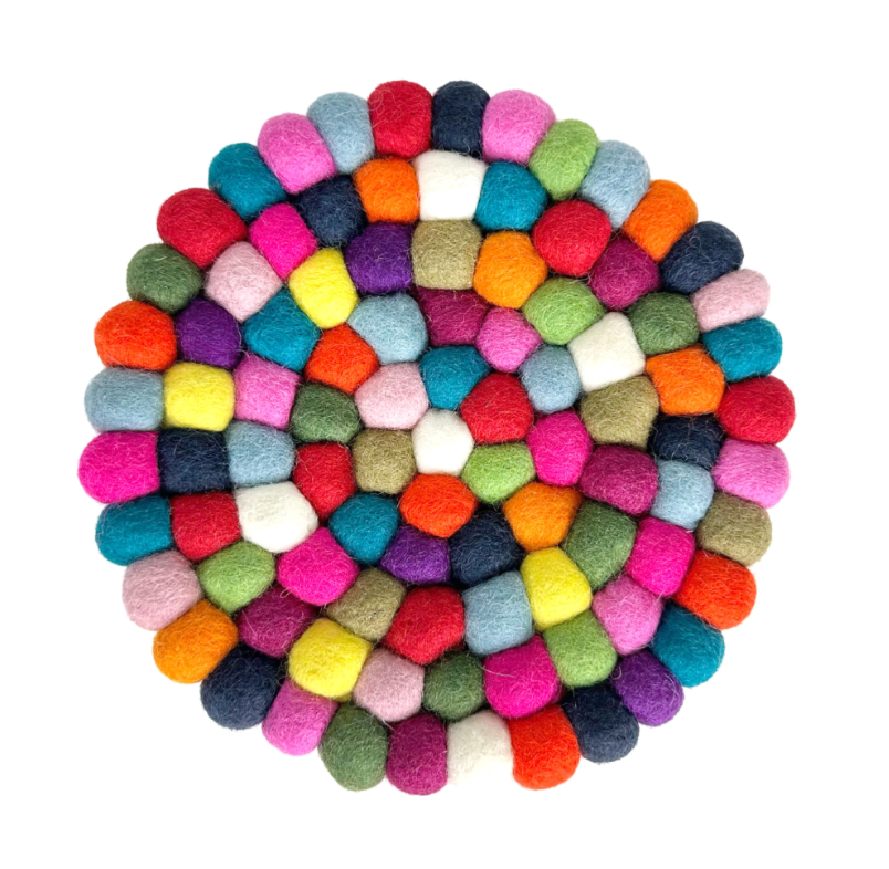 Felt Ball Trivet - Multicolored