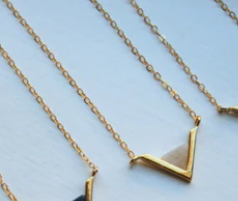 Gold Triangle Geometric Necklace - Labrodite