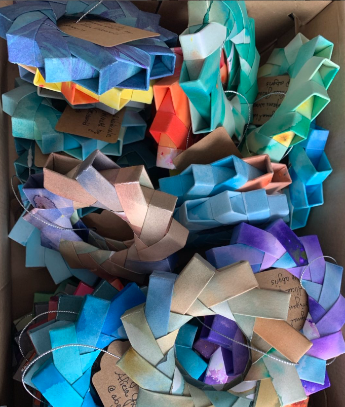Watercolor Origami Wreaths