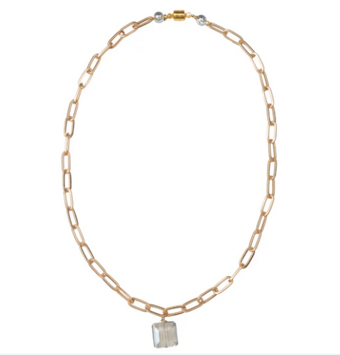 Matte Paperclip Chain with Ice Crystal