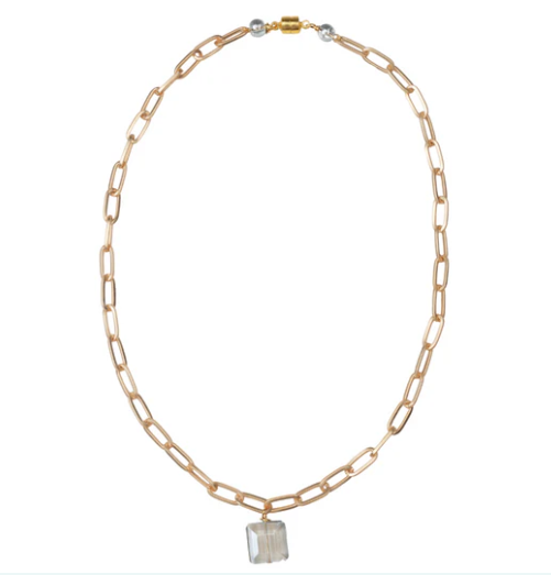 Matte Paperclip Chain with Ice Crystal