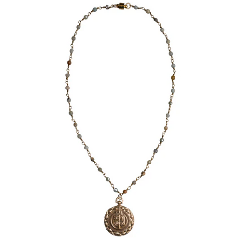 Amazonite Chain with Lion Coin