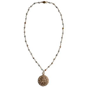 Amazonite Chain with Lion Coin