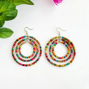 Kantha Milieu Triple Hoops