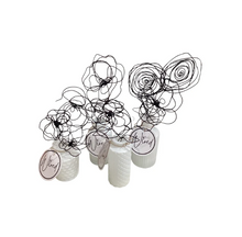 Wire Flowers with White Vase