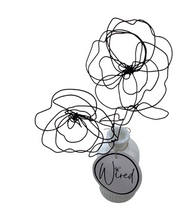 Wire Flowers with White Vase