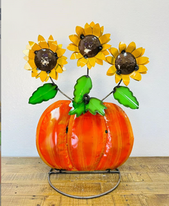 Pumpkin with Sunflowers