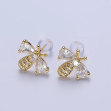 14K Gold Filled Paved Queen Bee Cz studs