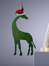 Giraffe Ornament Santa Hat