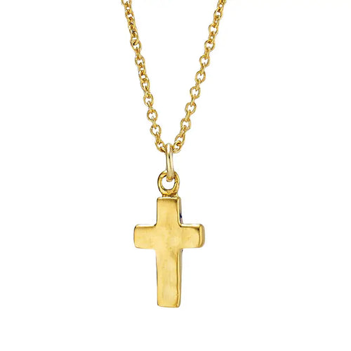 Classic Cross on Sterling Silver Chain - Gold-Plated Sterling