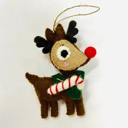 Rudolph with Candy Cane Ornament