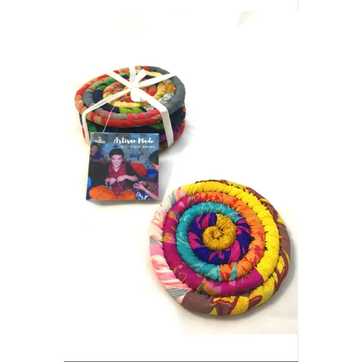 Silk Coil Coasters - Set of 4