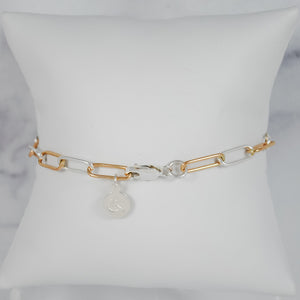 Petite Paperclip Chain Bracelet - mixed metals