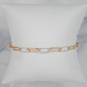 Petite Paperclip Chain Bracelet - mixed metals