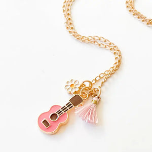 Kids Multicharm and Tassel Necklace - Guitar