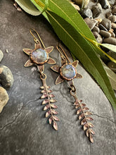 Dewdrop Fern Forest Earrings- Handmade Iridescent Patina