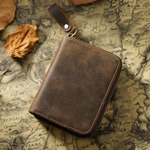 Genuine Leather Credit Card Holder/Wallet - Dark Brown