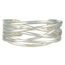 Overlapping Shine Silver Cuff Bracelet