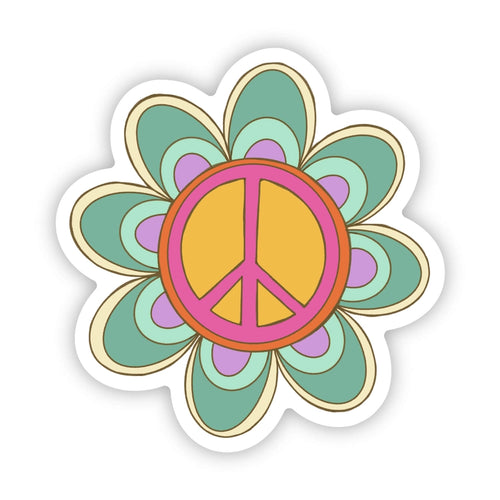 Retro peace flower sticker