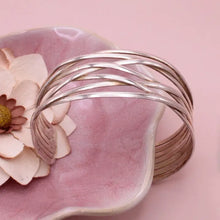 Overlapping Shine Silver Cuff Bracelet