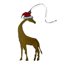 Giraffe Ornament Santa Hat