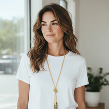 Multiple Style 55" Open Lariat Necklace in Butterscotch