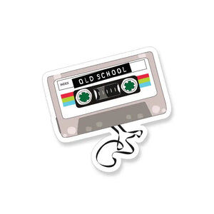 Old School Rainbow Cassette Tape Vinyl Sticker