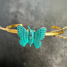 Butterfly Cuff Bracelet - Verdigris Patina Brass