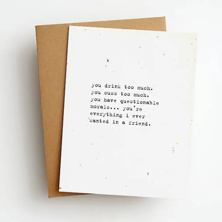 Cuss Funny Friendship Greeting Card