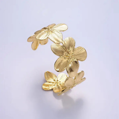 Gold Filled Wide Flower Cuff