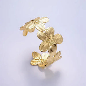 Gold Filled Wide Flower Cuff