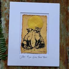 Gold Moon Kissy Face Foxes