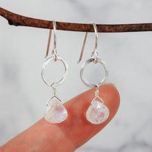 Petite Ring and Stone Earrings - sterling silver