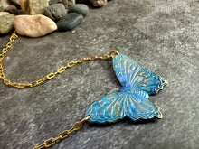 Enchanting Iridescent Patina Butterfly Necklace: 16