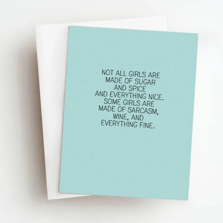 Sugar and Spice Girls Funny Everyday Greeting Card